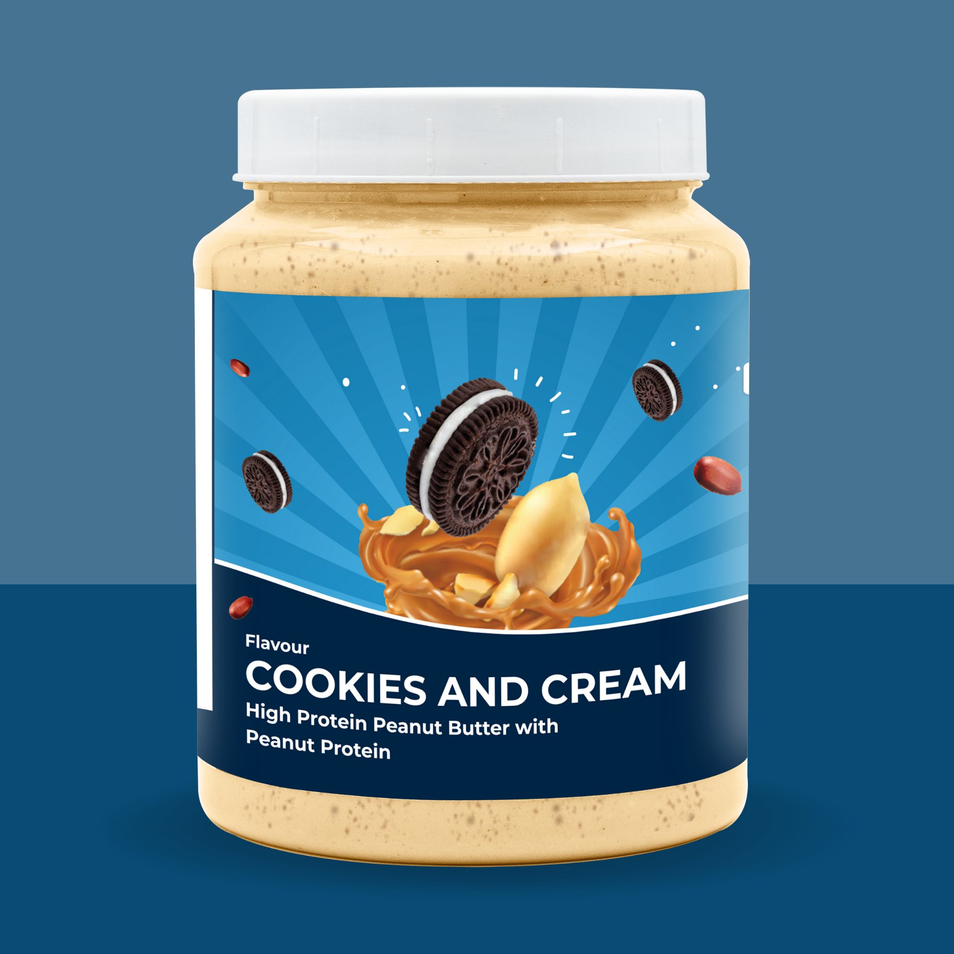 Cookies and Cream Peanut Butter with Peanut Protein 925GM Nuts and Jars